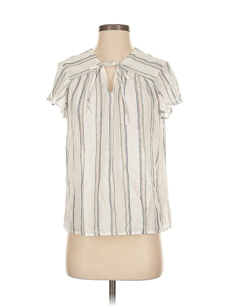 Pre-owned Rails Short Sleeve Blouse In White