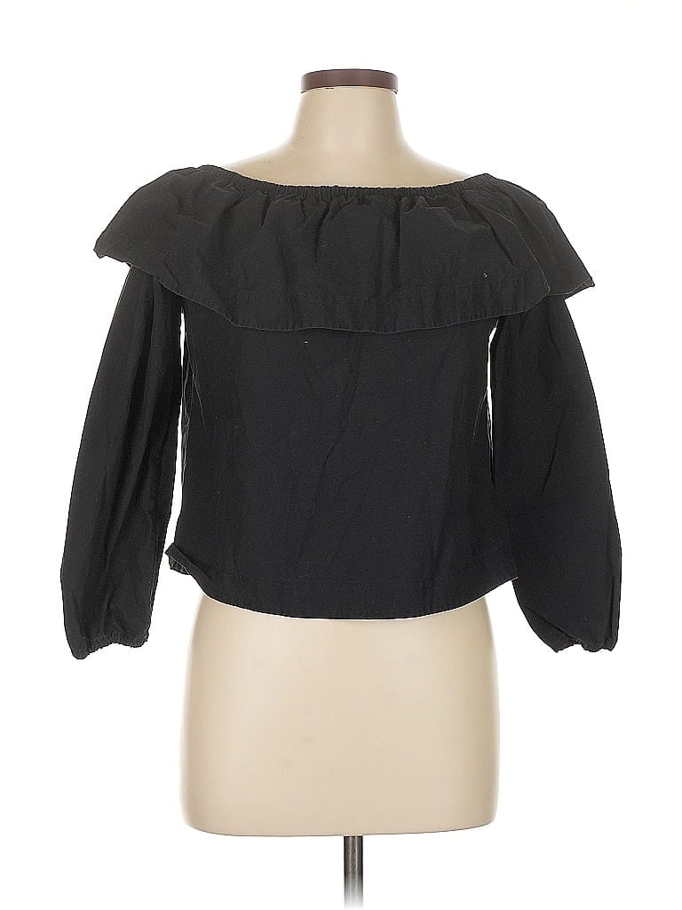 Pre-owned Wilfred Long Sleeve Blouse In Black