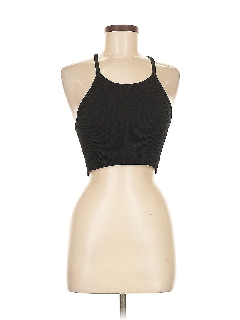Pre-owned Unbranded Tank Top Black Halter Neckline Tops