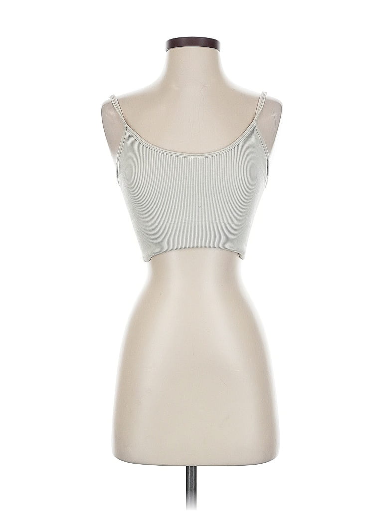 Pre-owned Ododos Tube Top Silver Strapless Neckline Tops
