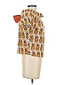 Porridge Brown Short Sleeve Blouse Size XS - photo 3