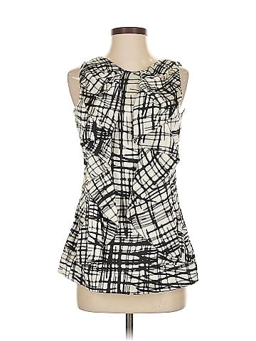 BCBGMAXAZRIA Sleeveless Silk Top (view 1)