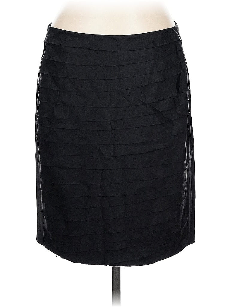 Pre-owned Ann Taylor Silk Skirt In Black