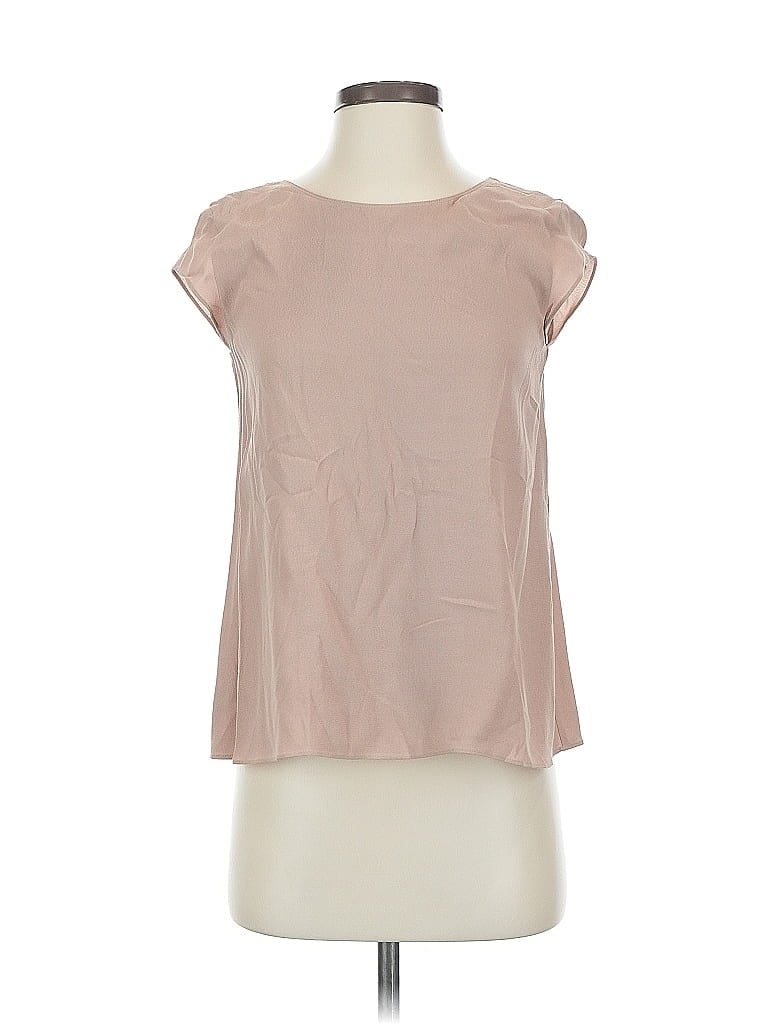 Pre-owned Wilfred Free Short Sleeve Top Tan Boatneck Tops In Brown