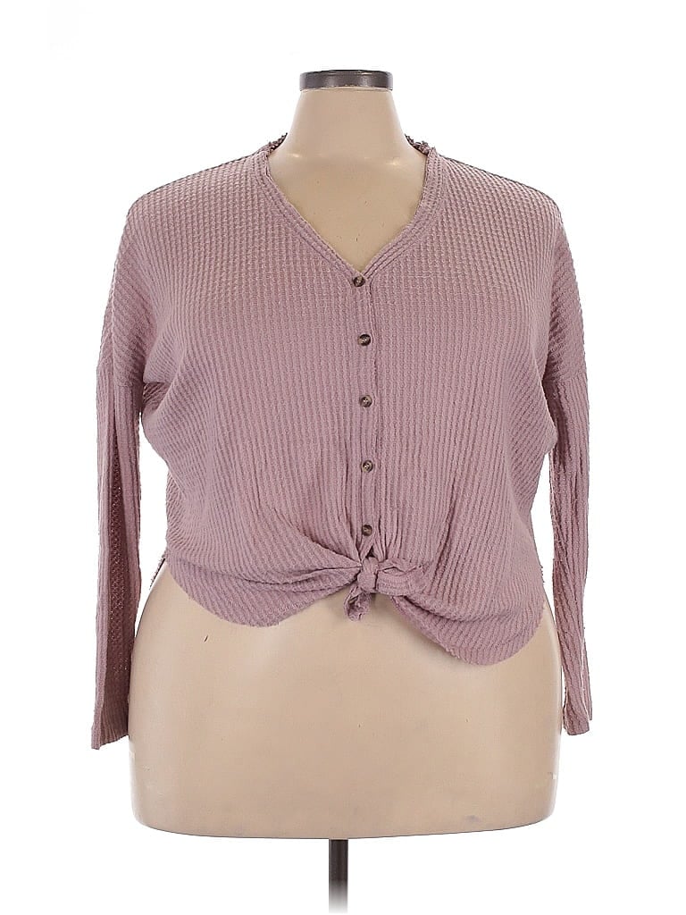 Pre-owned Out From Under 3/4 Sleeve T-shirt In Pink