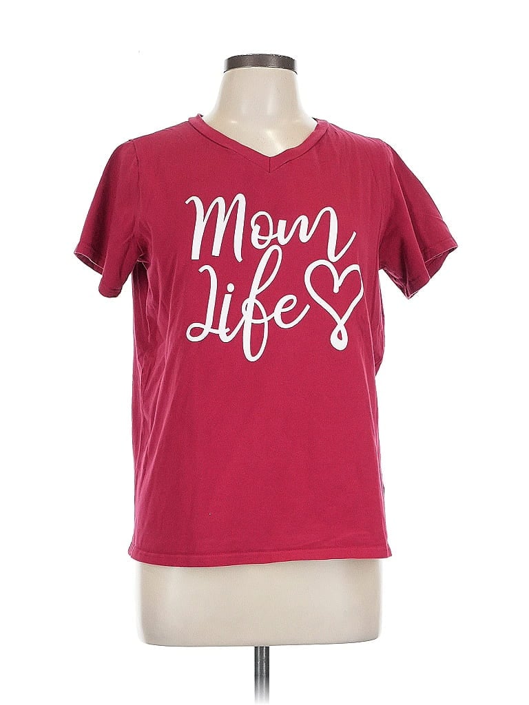 Pre-owned Unbranded Short Sleeve T-shirt In Burgundy