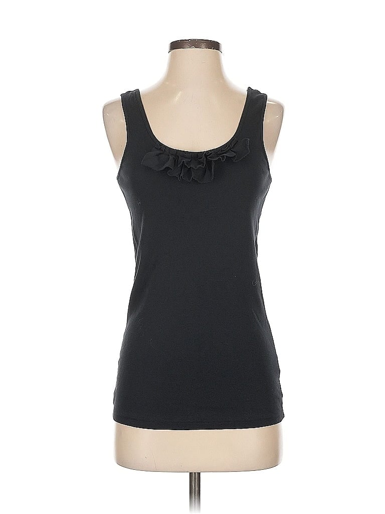 Pre-owned Garnet Hill Sleeveless Top Black Sweetheart Neckline Tops
