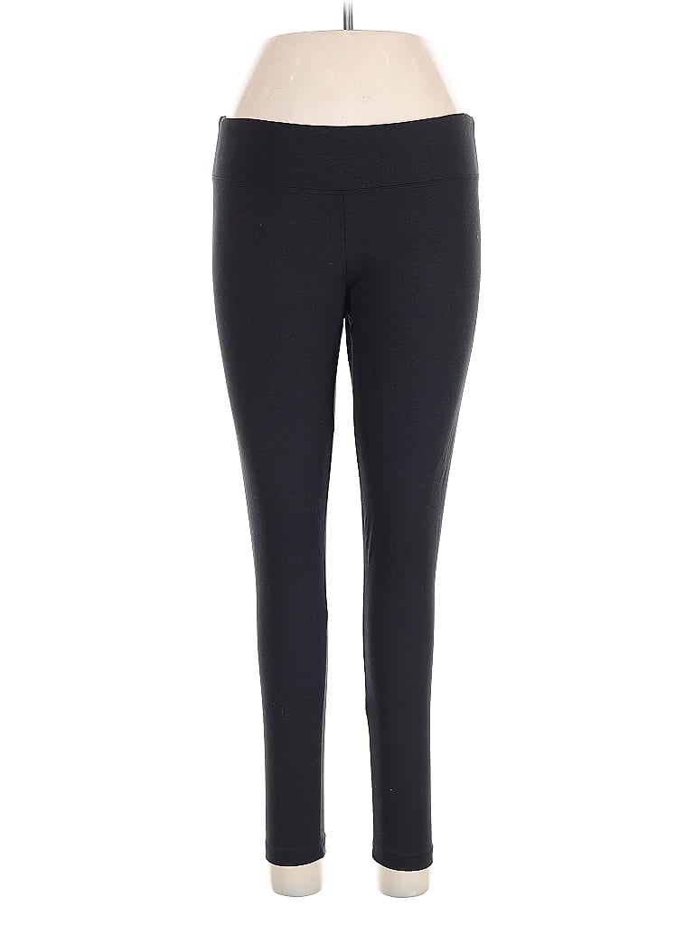Balance Collection 100% Polyester Solid Black Active Pants Size L - photo 1