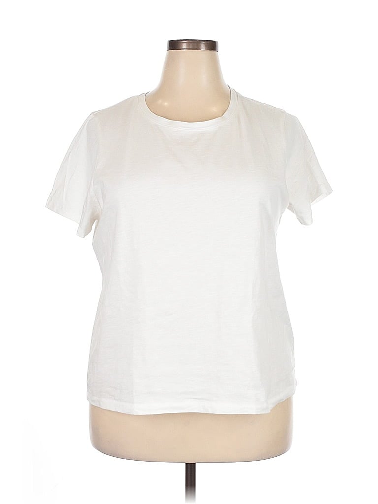 Pre-owned Sonoma Goods For Life Short Sleeve Top White Crew Neck Tops