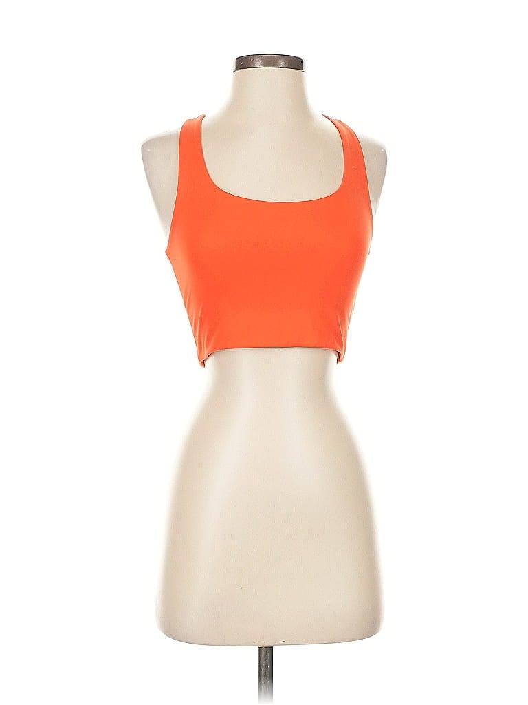 Click to view more detailed imagery on our partner's website Pre-owned Girlfriend Collective Tank Top Orange Halter Neckline Tops