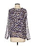 Sugar Lips 100% Polyester Animal Print Blue Long Sleeve Blouse Size S - photo 1