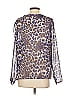 Sugar Lips 100% Polyester Animal Print Blue Long Sleeve Blouse Size S - photo 2