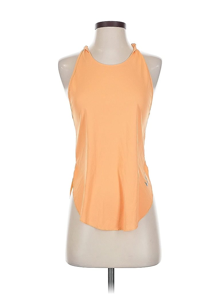 Pre-owned Nike Tank Top Orange Halter Neckline Tops