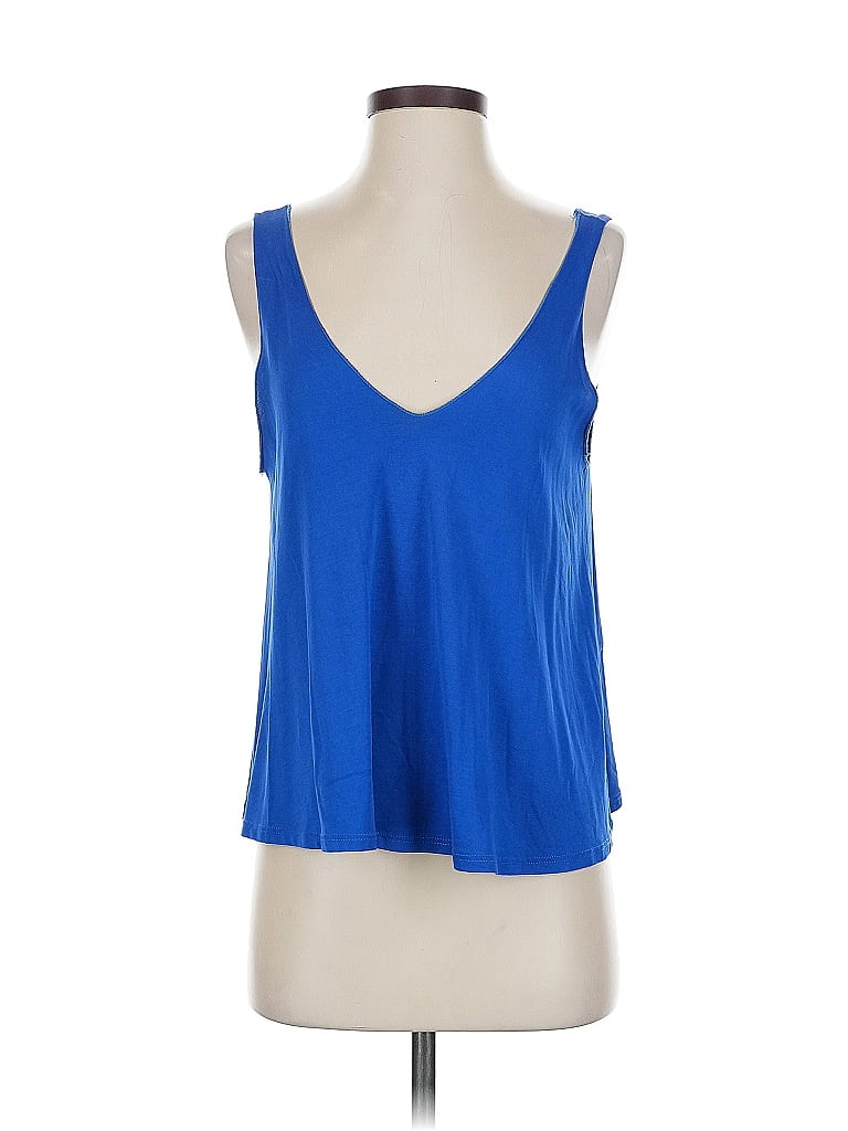 Click to view more detailed imagery on our partner's website Pre-owned Abound Tank Top Blue Plunge Neckline Tops