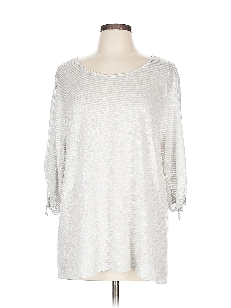 Pre-owned Chico's 3/4 Sleeve T-shirt In Silver