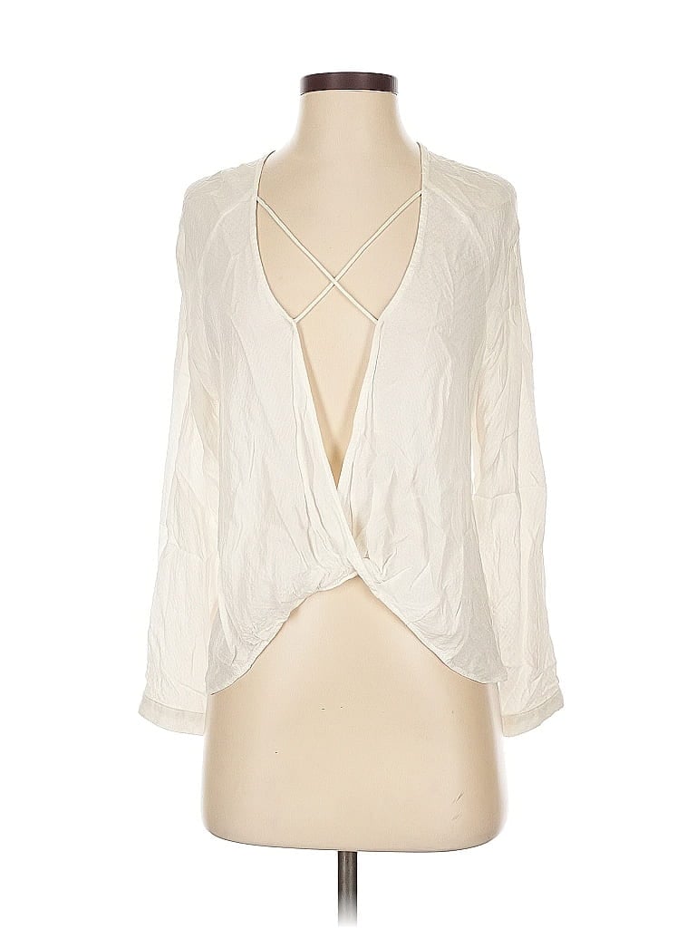 Pre-owned Silence And Noise 3/4 Sleeve Blouse In White