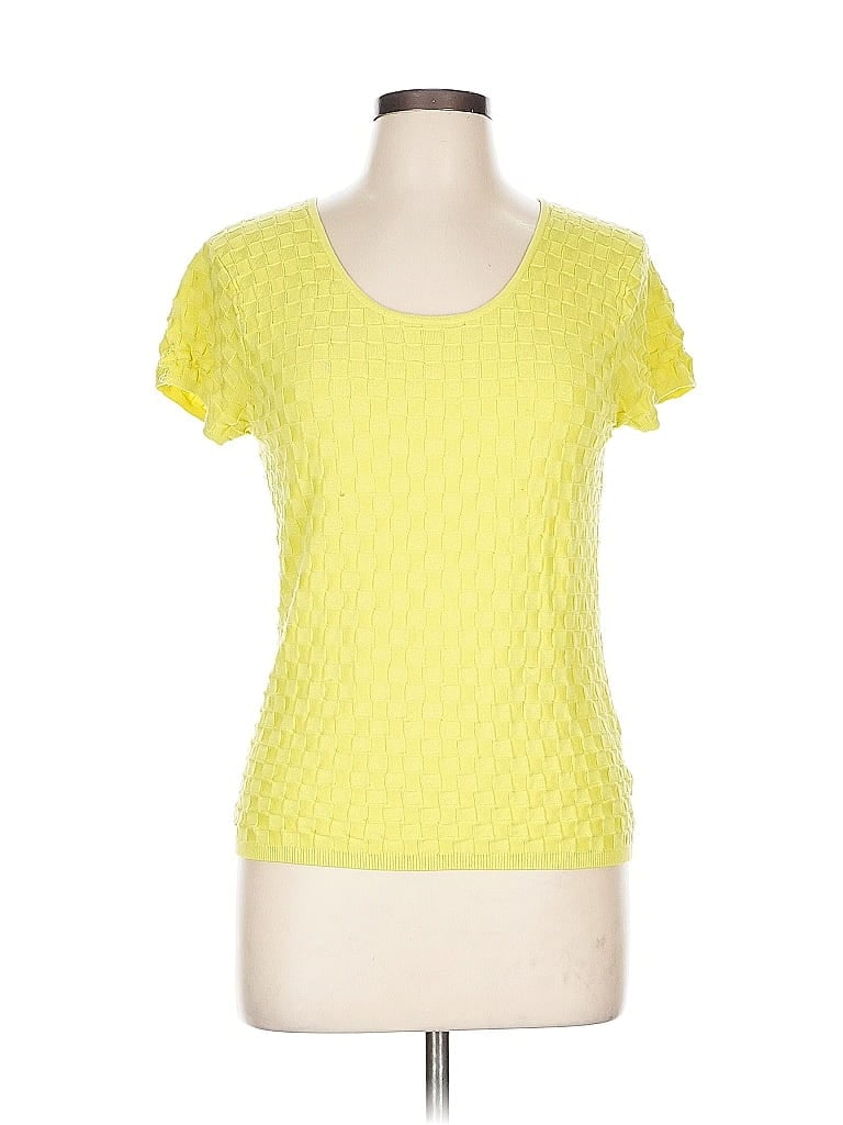 Doncaster Collection Yellow Short Sleeve Top Size L - photo 1
