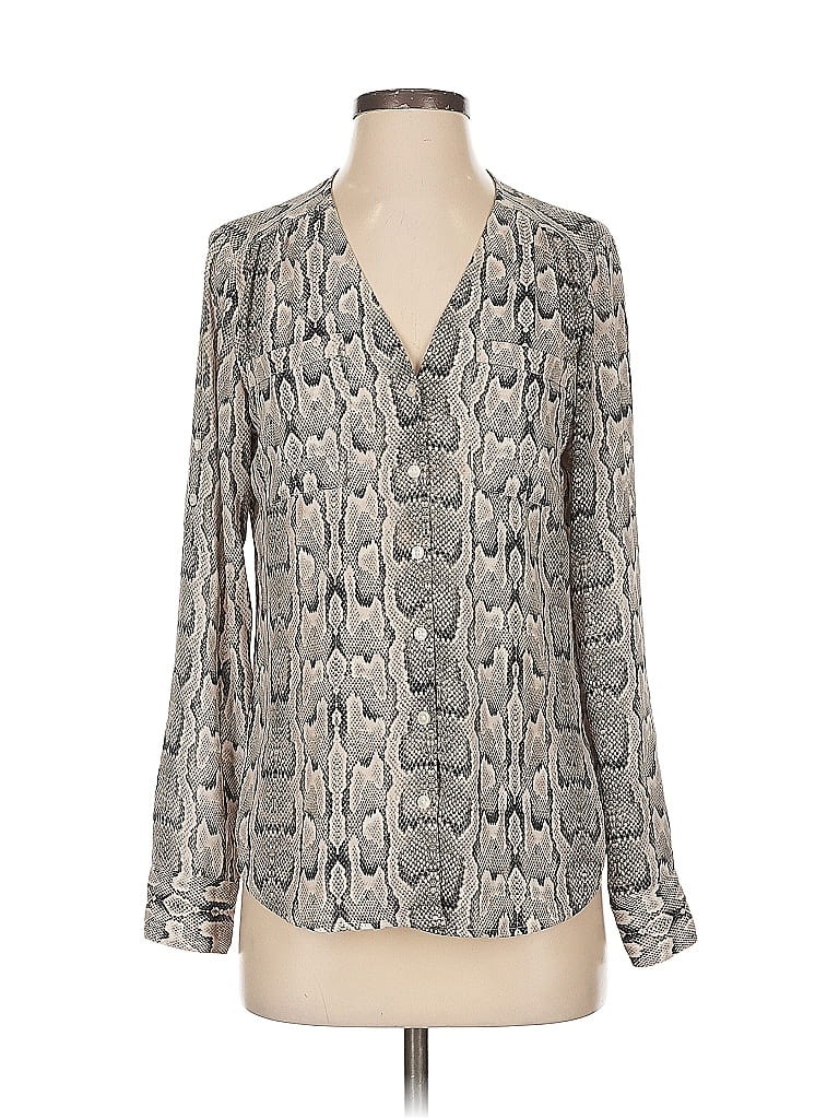 Pre-owned Express Long Sleeve Blouse In Gray