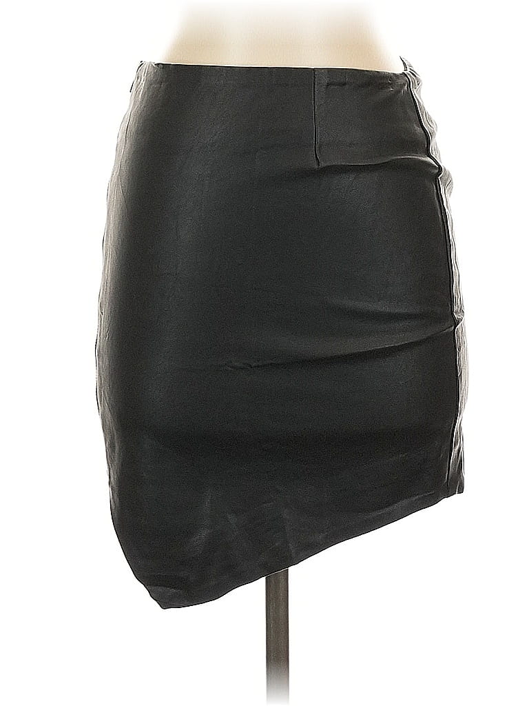 Pre-owned Olivaceous Faux Leather Skirt In Black