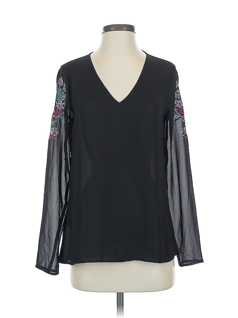 Pre-owned Bcbgeneration Long Sleeve Blouse In Black