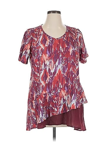 LOGO by Lori Goldstein Short Sleeve Blouse (view 1)
