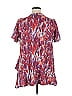 LOGO by Lori Goldstein 100% Cotton Burgundy Short Sleeve Blouse Size 1X - photo 2