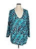 Roaman's 100% Cotton Teal Long Sleeve Top Size 1X - photo 1
