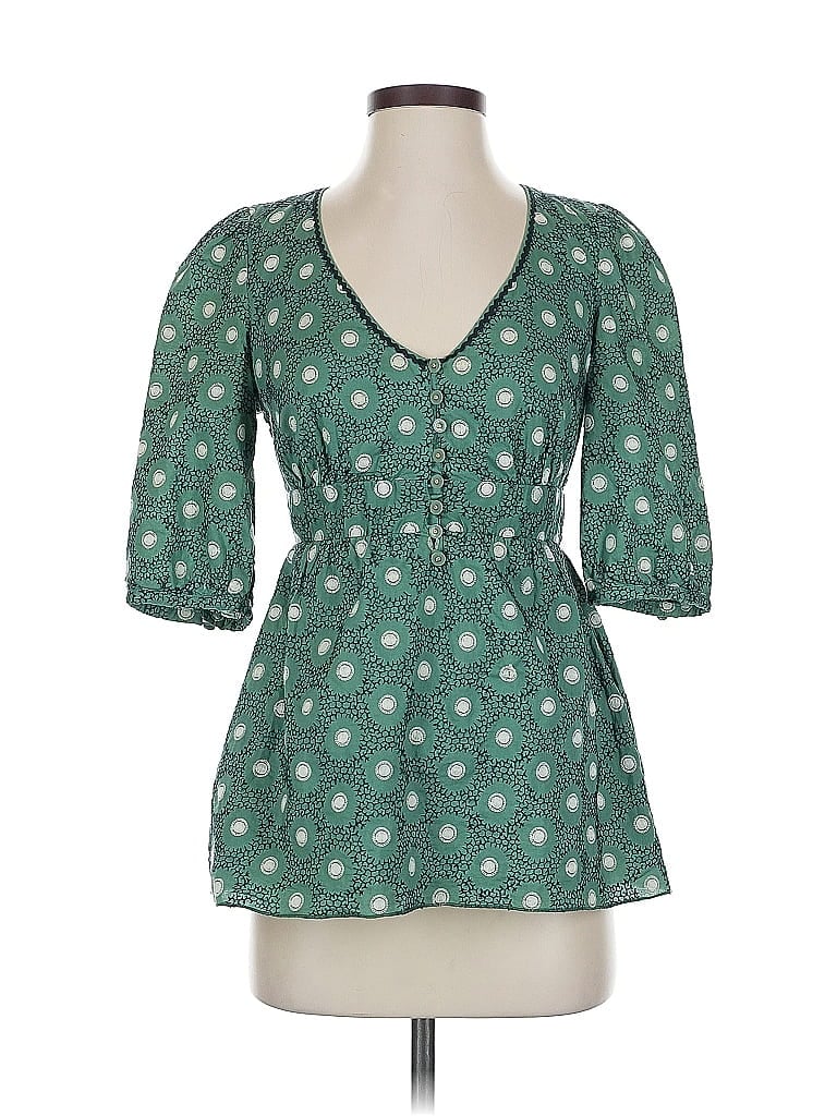 Pre-owned Juicy Couture Short Sleeve Blouse In Green