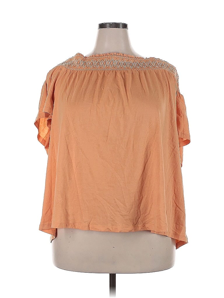 Pre-owned Torrid Short Sleeve Blouse In Orange