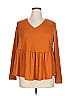 Terra & Sky Orange Long Sleeve Blouse Size 0X - photo 1