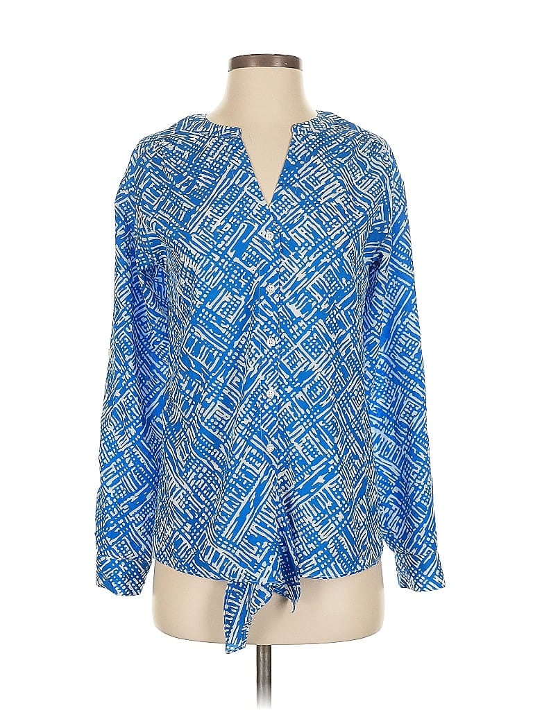 ANN TAYLOR Pre-owned Long Sleeve Blouse In Blue