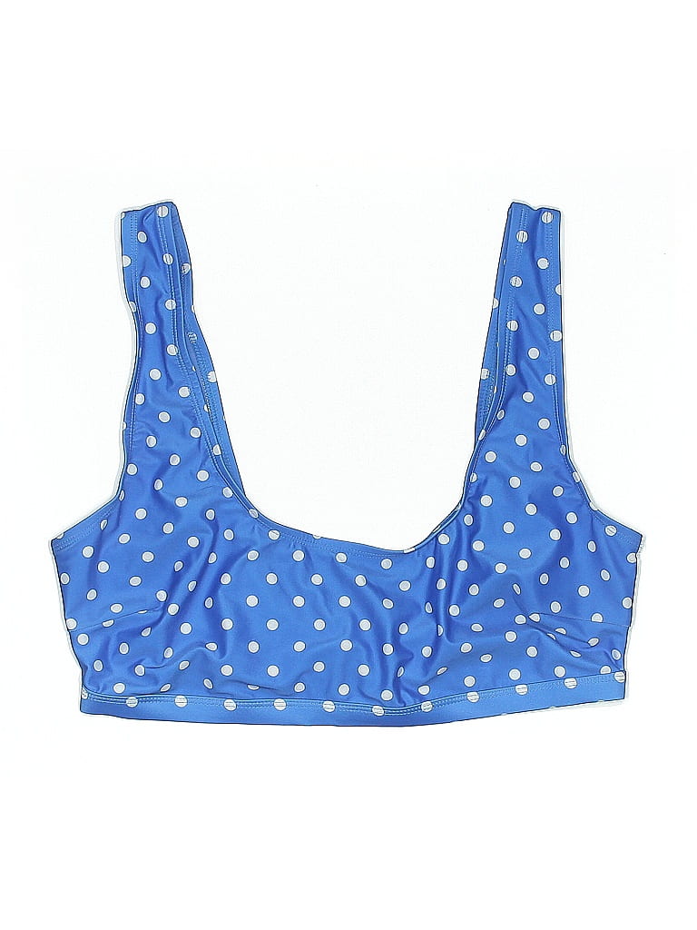 PEEK & BEAU Pre-owned Swimsuit Top Blue Polka Dots Pattern Swimwear