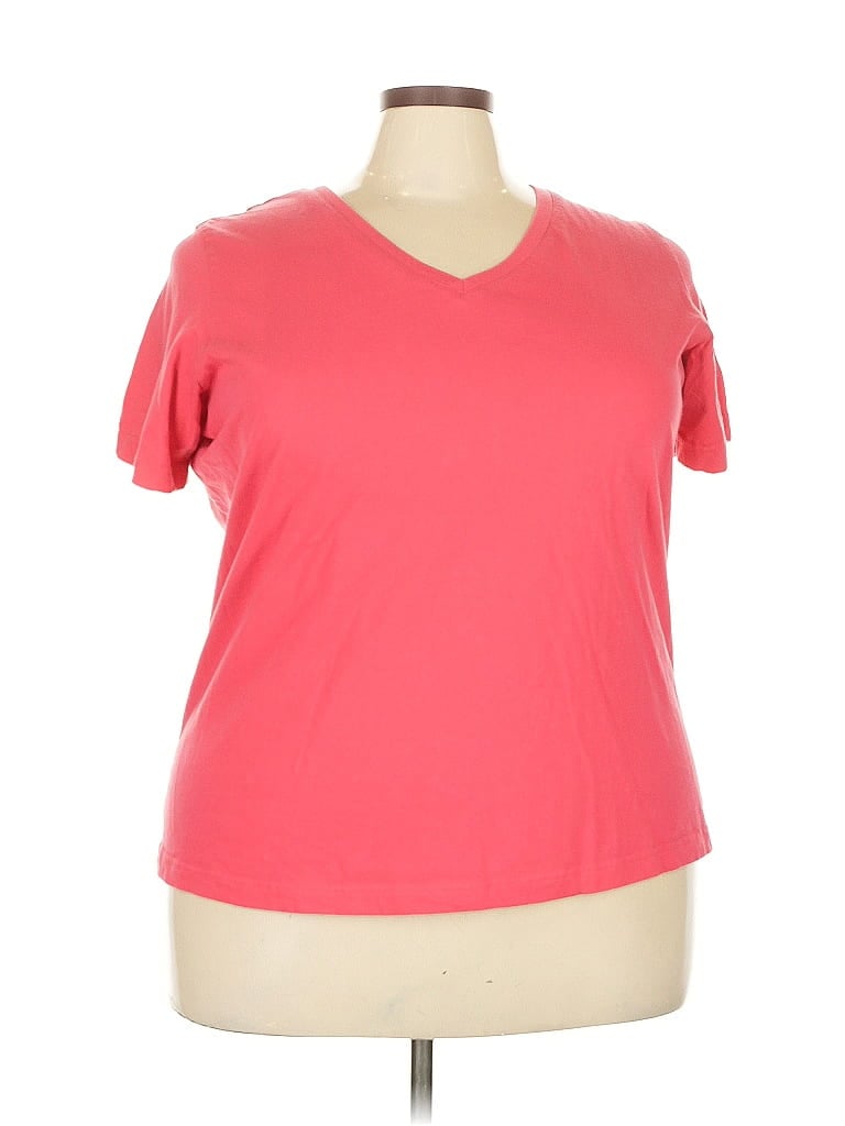 Woman Within 100% Cotton Pink Short Sleeve T-Shirt Size 22 - photo 1