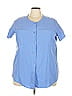 Woman Within Blue Short Sleeve Blouse Size 22 (petite) - photo 1