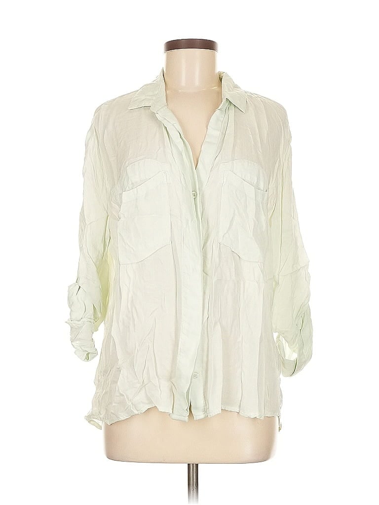 Click to view more detailed imagery on our partner's website Pre-owned Bella Dahl 3/4 Sleeve Button Down Shirt In Green