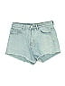Adika 100% Cotton Chevron-herringbone Blue Denim Shorts Size S - photo 1