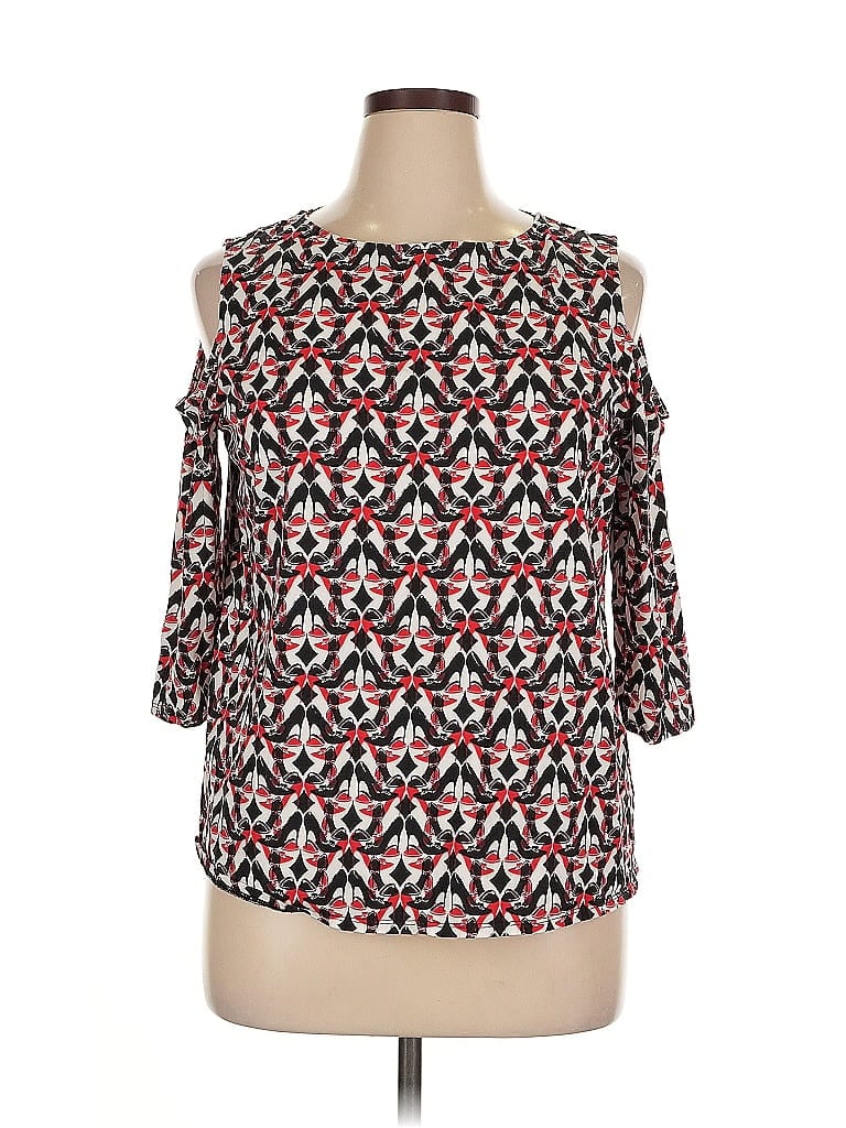 Click to view more detailed imagery on our partner's website Pre-owned Chico's 3/4 Sleeve Blouse In Red