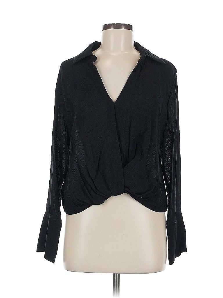 Pre-owned Pharaoh Long Sleeve Blouse In Black