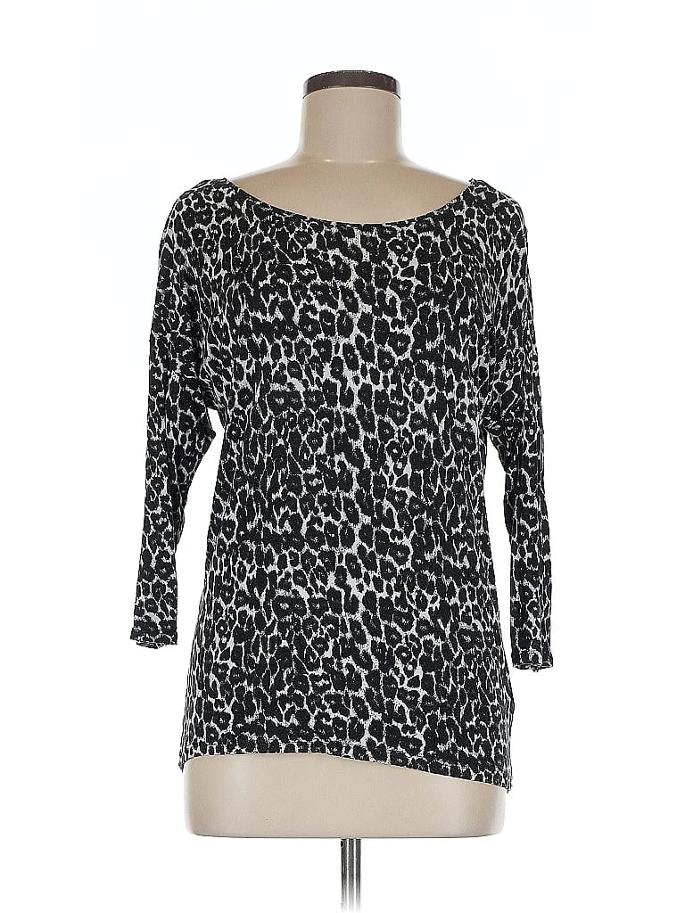 Divided by H&M 100% Viscose Black 3/4 Sleeve T-Shirt Size 8 - photo 1