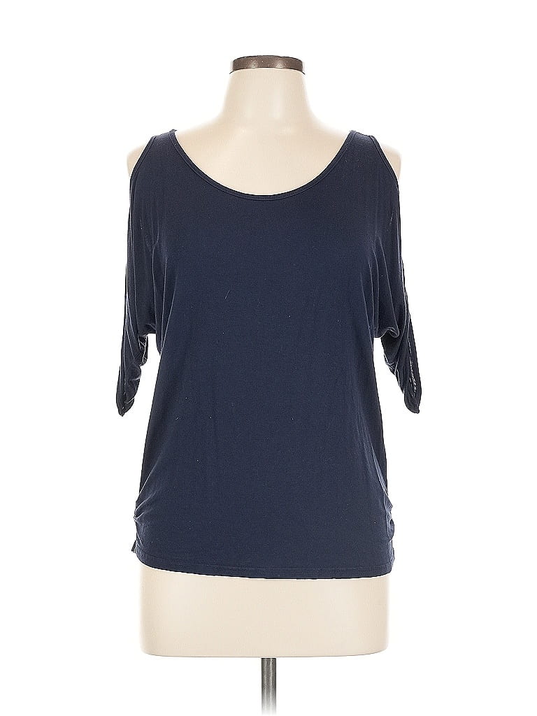 Pre-owned Unbranded 3/4 Sleeve T-shirt In Blue