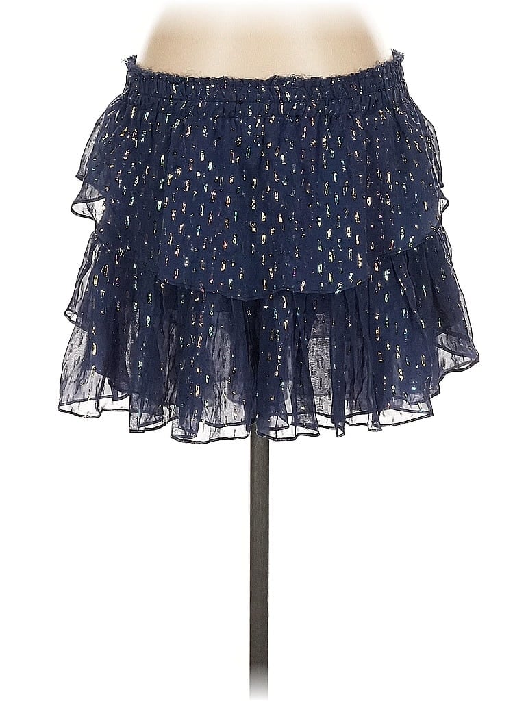 Pre-owned Loveshackfancy Silk Skirt In Blue