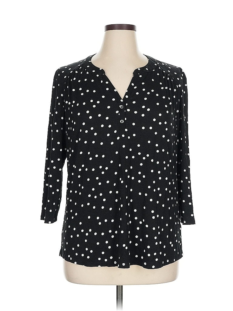 Pre-owned 24/7 Maurices 3/4 Sleeve T-shirt In Black