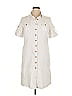 DressBarn Solid Ivory Short Sleeve Button-Down Shirt Size 14 - photo 1