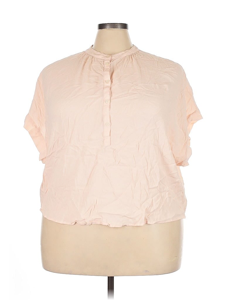 Pre-owned Point Sur Short Sleeve Blouse In Pink