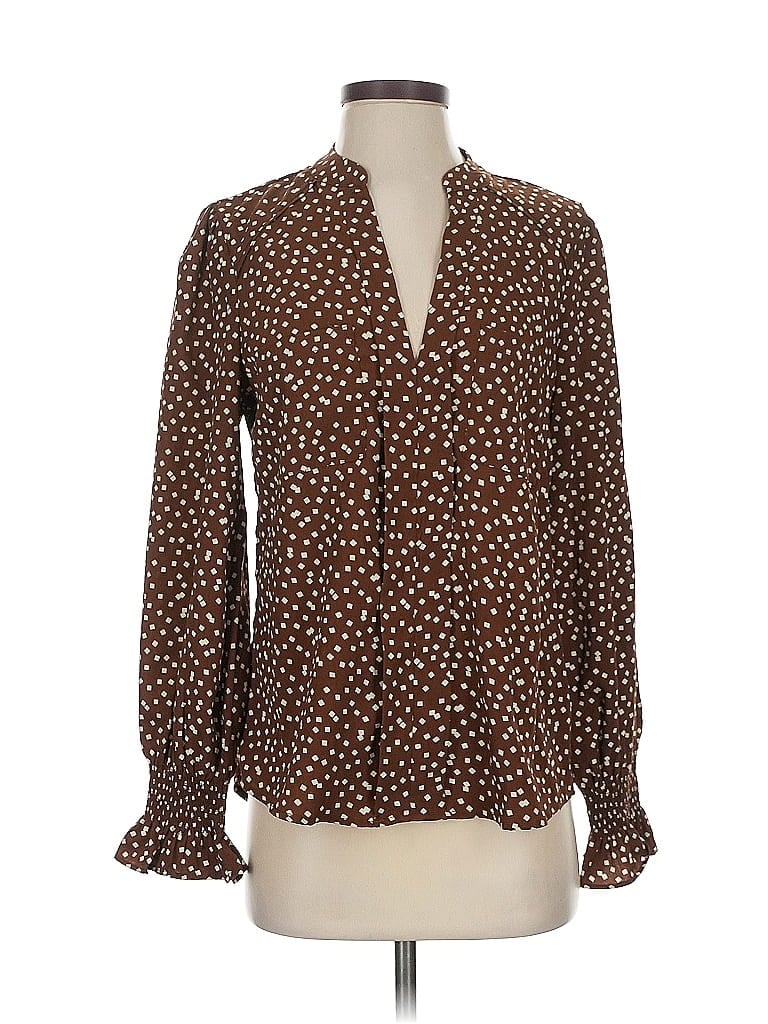 Pre-owned Vine & Love Long Sleeve Blouse In Brown
