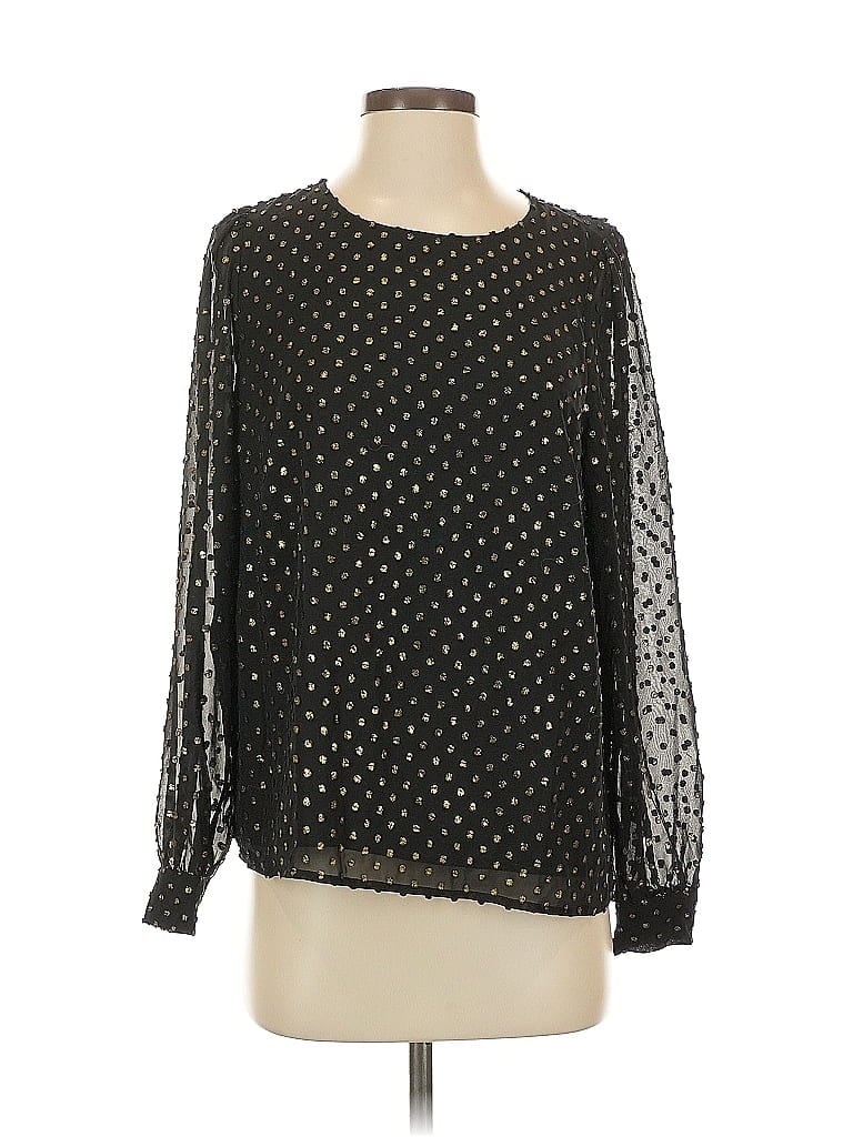 Pre-owned J.crew Factory Store Long Sleeve Blouse In Black