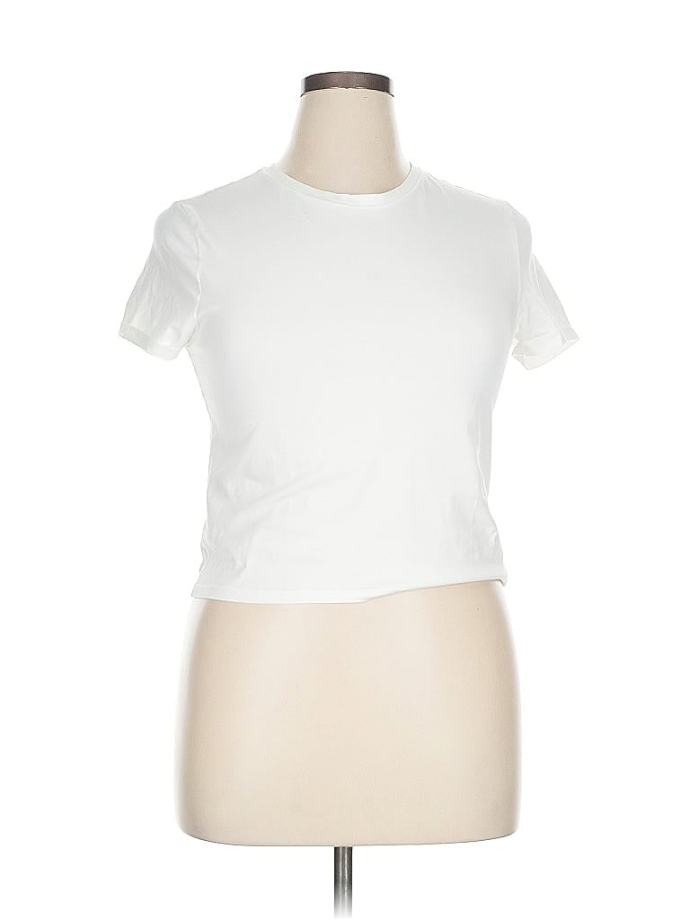 Pre-owned Divided By H&m Short Sleeve T-shirt In White