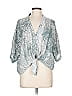 Karlie Metallic Silver 3/4 Sleeve Blouse Size L - photo 1