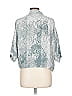Karlie Metallic Silver 3/4 Sleeve Blouse Size L - photo 2