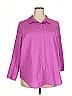 Roaman's Purple 3/4 Sleeve Button-Down Shirt Size 22 - photo 1